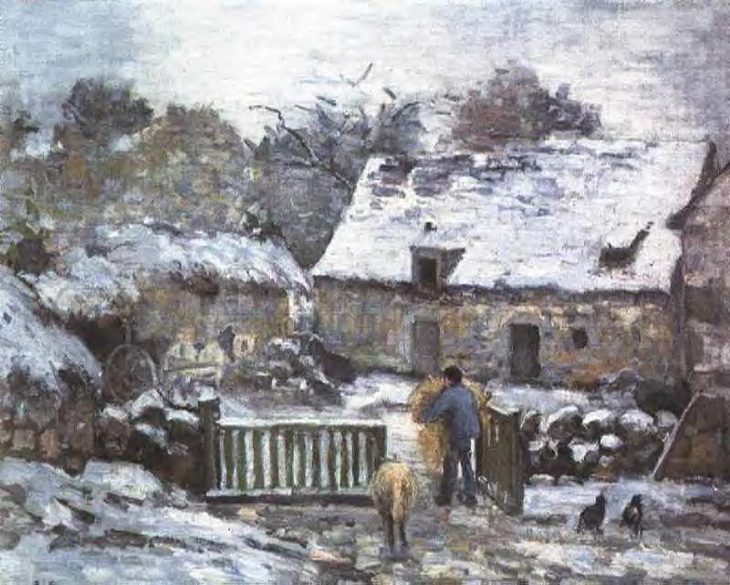 Order Artwork Replica Farm at Montfoucault 2, 1874 by Camille Pissarro (1830-1903, United States) | ArtsDot.com
