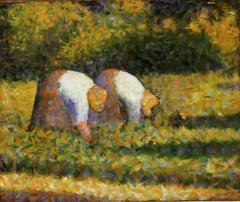 Ordinare Riproduzioni Di Quadri Farm Donne al lavoro, 1883 di Georges Pierre Seurat (1859-1891, France) | ArtsDot.com
