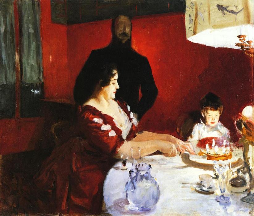 Order Oil Painting Replica Fete Famillale: The Birthday Party, 1885 by John Singer Sargent (1856-1925, Italy) | ArtsDot.com