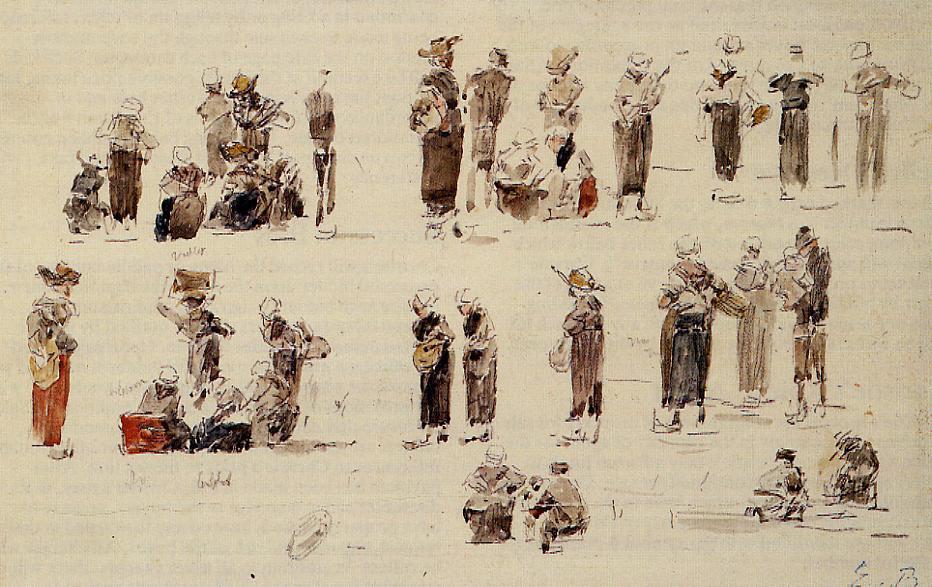 Buy Museum Art Reproductions Figure Study by Eugène Louis Boudin (1824-1898, France) | ArtsDot.com