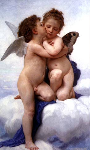 Order Art Reproductions The First Kiss, 1873 by William Adolphe Bouguereau (1825-1905, France) | ArtsDot.com