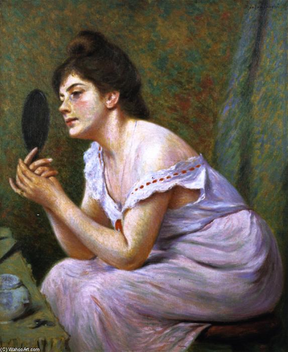 Buy Museum Art Reproductions The First Wrinkle (also known as Woman with Mirror) by Federico Zandomeneghi (1841-1917, Italy) | ArtsDot.com