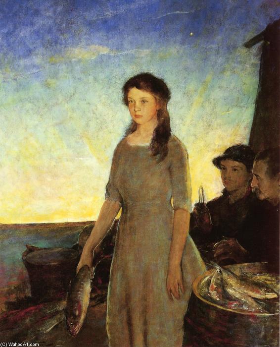 Order Paintings Reproductions The Fisherman`s Daughter, 1912 by Charles Webster Hawthorne (1872-1930, United States) | ArtsDot.com