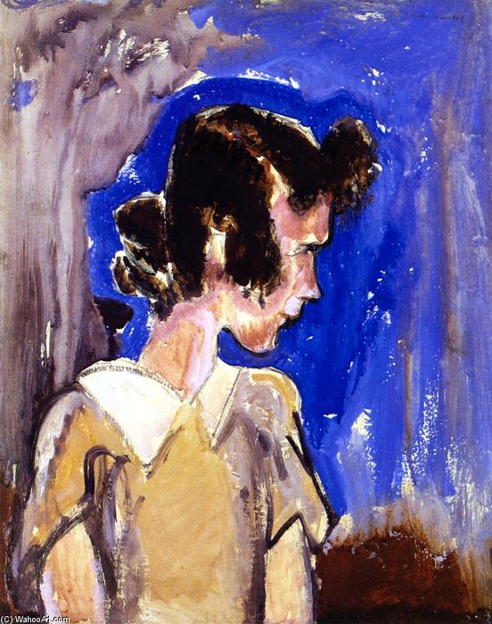 Order Paintings Reproductions Girl in Blue, 1920 by Alfred Henry Maurer (1868-1932, United States) | ArtsDot.com