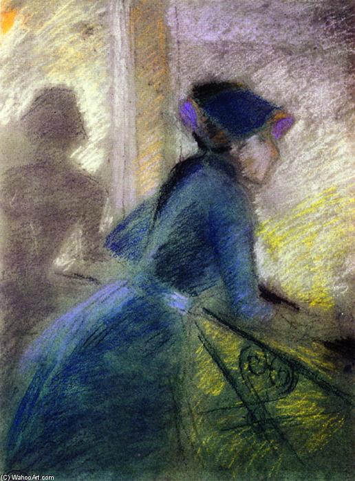 Order Artwork Replica Girl in Blue from the Rear by Federico Zandomeneghi (1841-1917, Italy) | ArtsDot.com