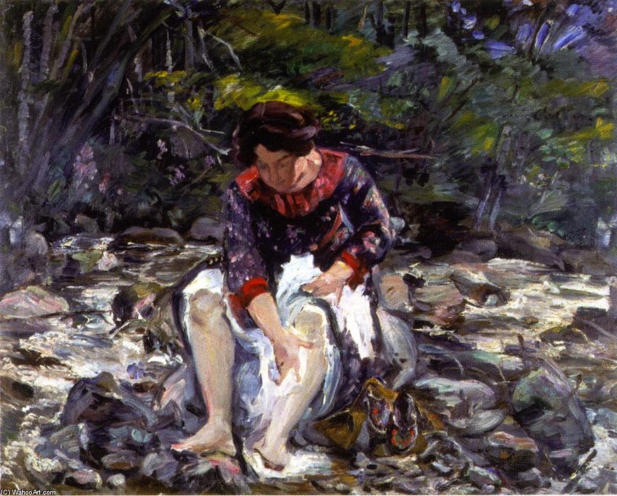Buy Museum Art Reproductions Girl in the Brook (Charlotte Corinth), 1913 by Lovis Corinth (Franz Heinrich Louis) (1858-1925, Netherlands) | ArtsDot.com