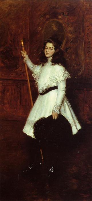 Order Oil Painting Replica Girl in White (also known as Portrait of Irene Dimock), 1898 by William Merritt Chase (1849-1916, United States) | ArtsDot.com
