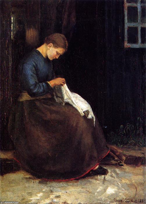 顺序 油畫 女孩叫鹅来, 1879 通过 Anna Kirstine Ancher (1859-1935, Denmark) | ArtsDot.com