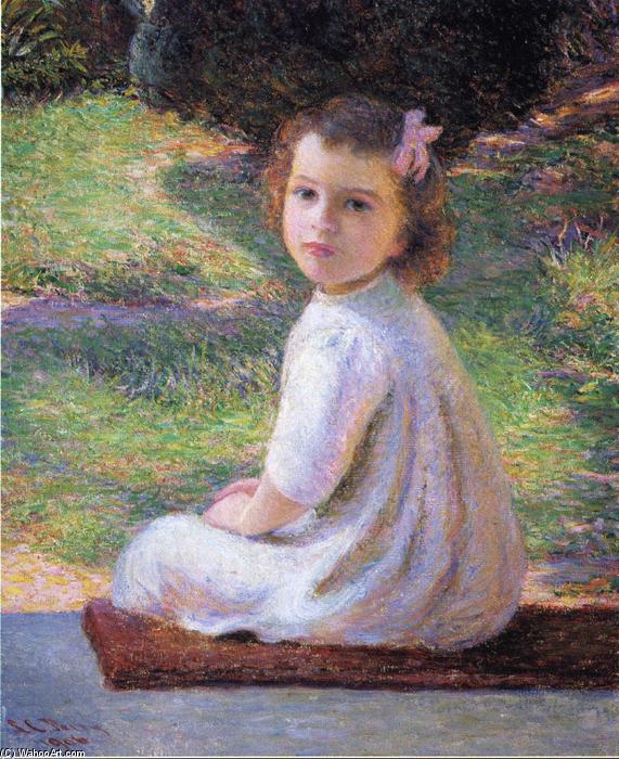 Order Paintings Reproductions Girl with a Pink Bow, 1906 by Lilla Cabot Perry (1848-1932, United States) | ArtsDot.com