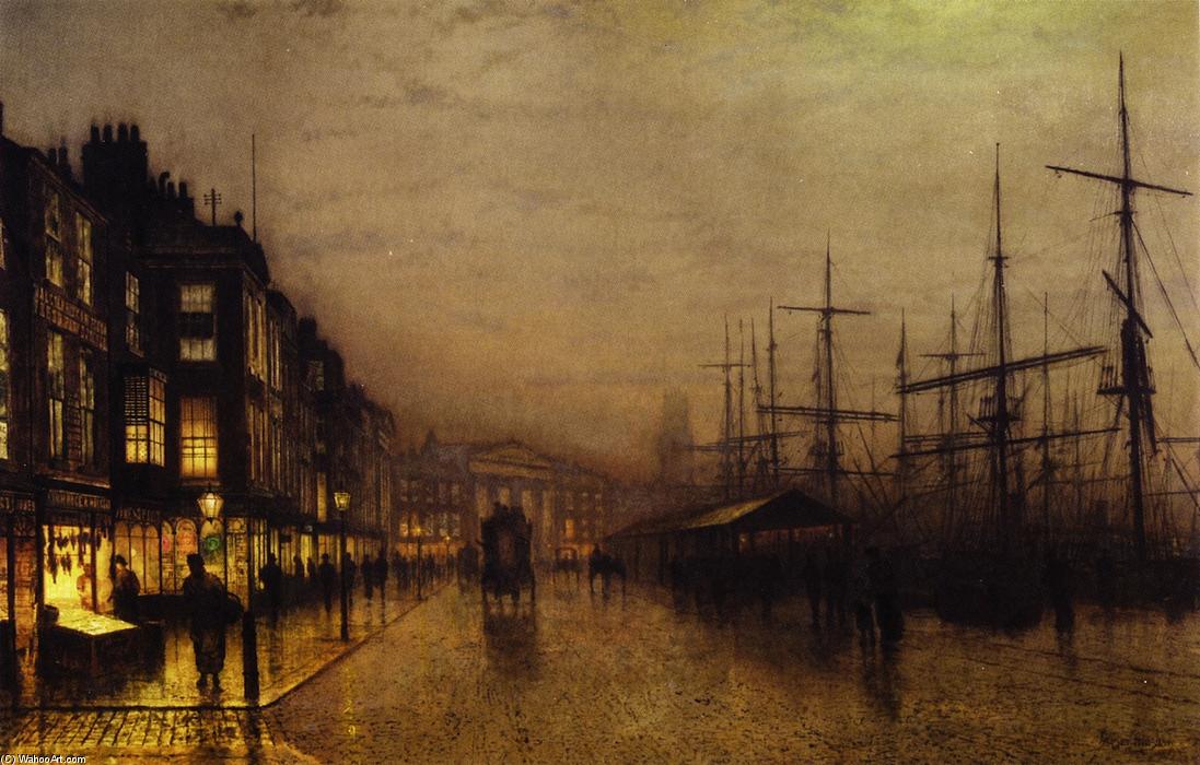 Order Artwork Replica Glasgow Docks by Moonlight, 1887 by John Atkinson Grimshaw (1836-1893, United Kingdom) | ArtsDot.com