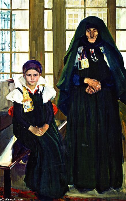 Order Oil Painting Replica Grandmother and Granddaughter from the Anso Valley, 1912 by Joaquin Sorolla Y Bastida (1863-1923, Spain) | ArtsDot.com