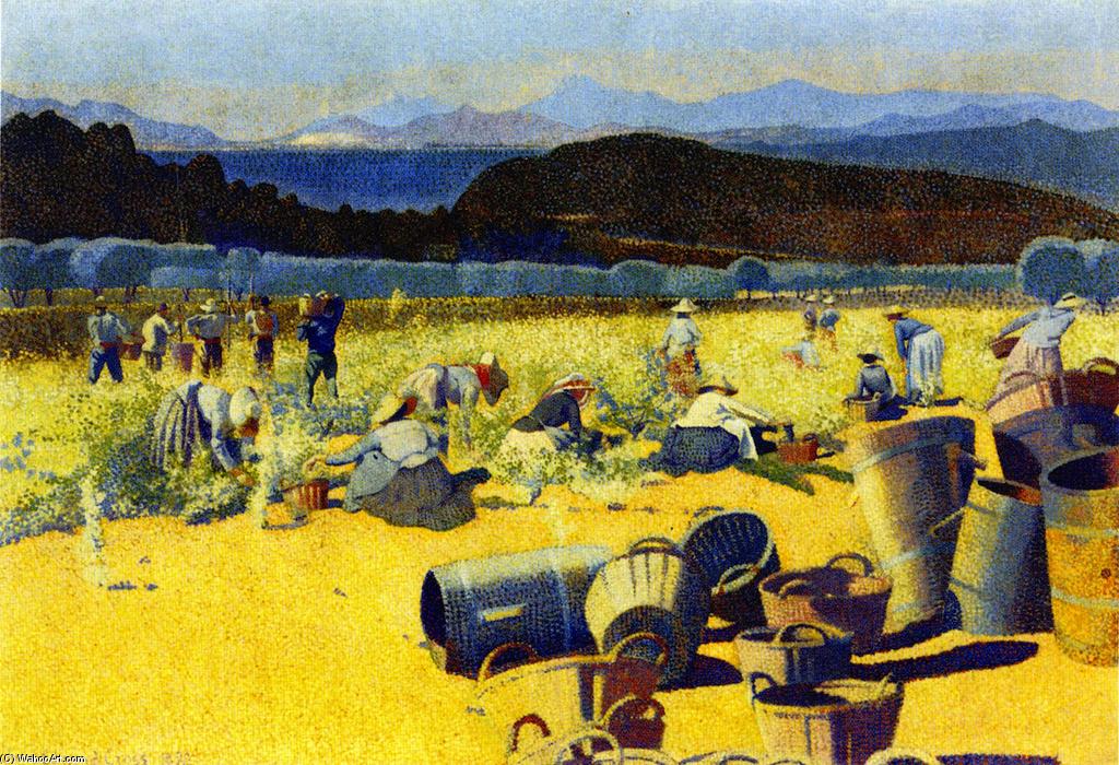 Order Art Reproductions Grape Harvest (var), 1892 by Henri Edmond Cross (1856-1910, France) | ArtsDot.com