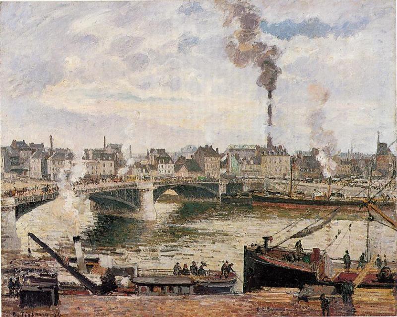 Order Oil Painting Replica The Great Bridge, Rouen (also known as The Pont Boieldieu, Rouen), 1896 by Camille Pissarro (1830-1903, United States) | ArtsDot.com
