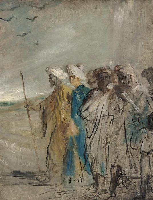 順序 油絵 Groupe d`Arabes(別名Joseph vendu par ses frères) バイ Théodore Chassériau (1819-1856, Dominican Republic) | ArtsDot.com