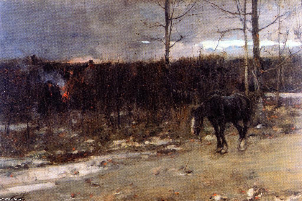 Order Artwork Replica Gypsy Fires are Burning for Daylight`s Past and Gone, 1881 by James Guthrie (1859-1930, United Kingdom) | ArtsDot.com