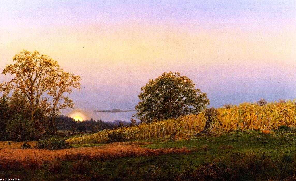 Order Oil Painting Replica The Harvest Moon, 1860 by Louis Remy Mignot (1831-1870, United States) | ArtsDot.com