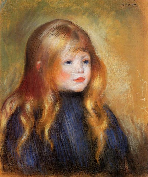 Order Oil Painting Replica Head of a Child (also known as Edmond Renoir), 1888 by Pierre-Auguste Renoir (1841-1919, France) | ArtsDot.com