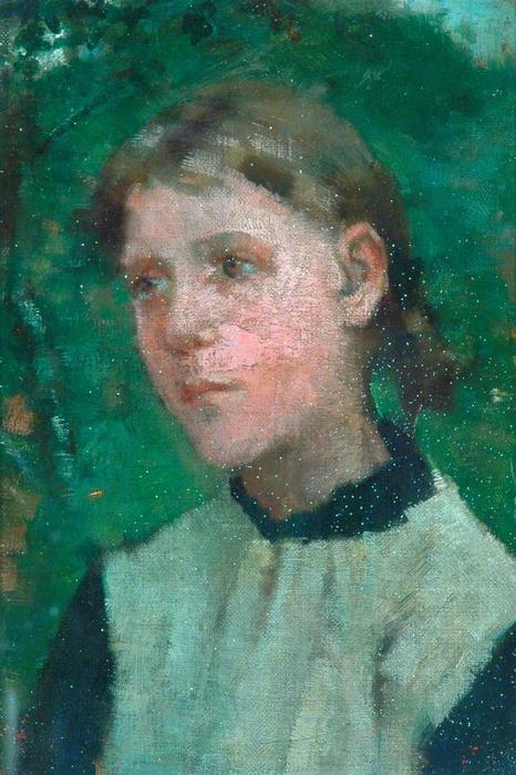 Order Oil Painting Replica Head of a Girl by George Clausen | ArtsDot.com