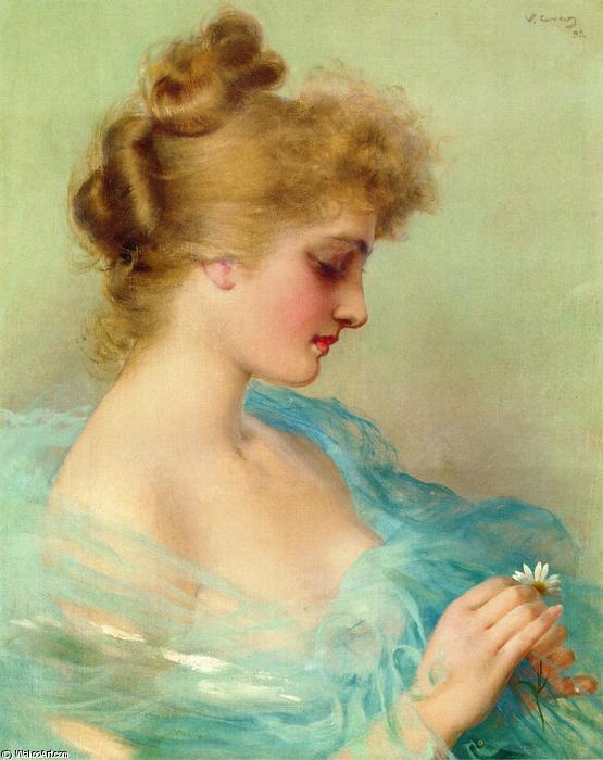 Order Art Reproductions He Loves Me, He Loves Me Not, 1895 by Vittorio Matteo Corcos (1859-1933, Italy) | ArtsDot.com