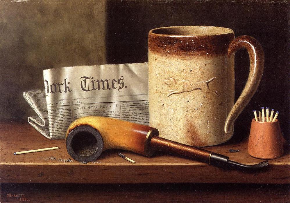 Order Oil Painting Replica His Mug and His Pipe, 1880 by William Michael Harnett (1848-1892, Ireland) | ArtsDot.com