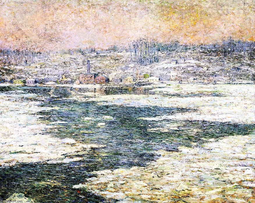 Order Oil Painting Replica Ice on the Hudson, 1908 by Ernest Lawson (1873-1939, Canada) | ArtsDot.com