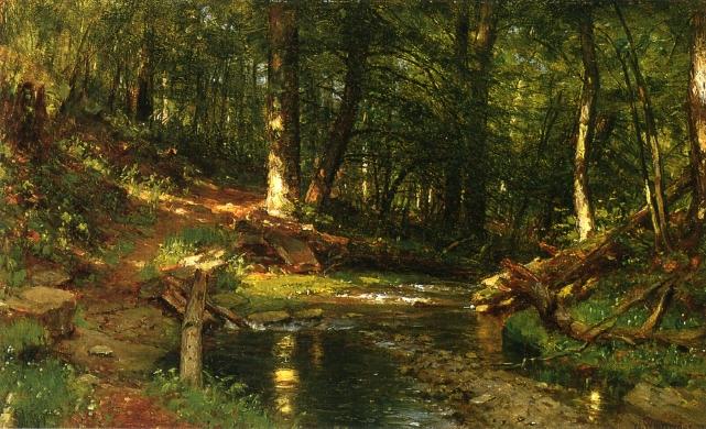 顺序 手工油畫 我来自Coot和Hearn的Haunts(也称为“布雷顿森林”)。, 1889 通过 Thomas Worthington Whittredge (1820-1910, United States) | ArtsDot.com