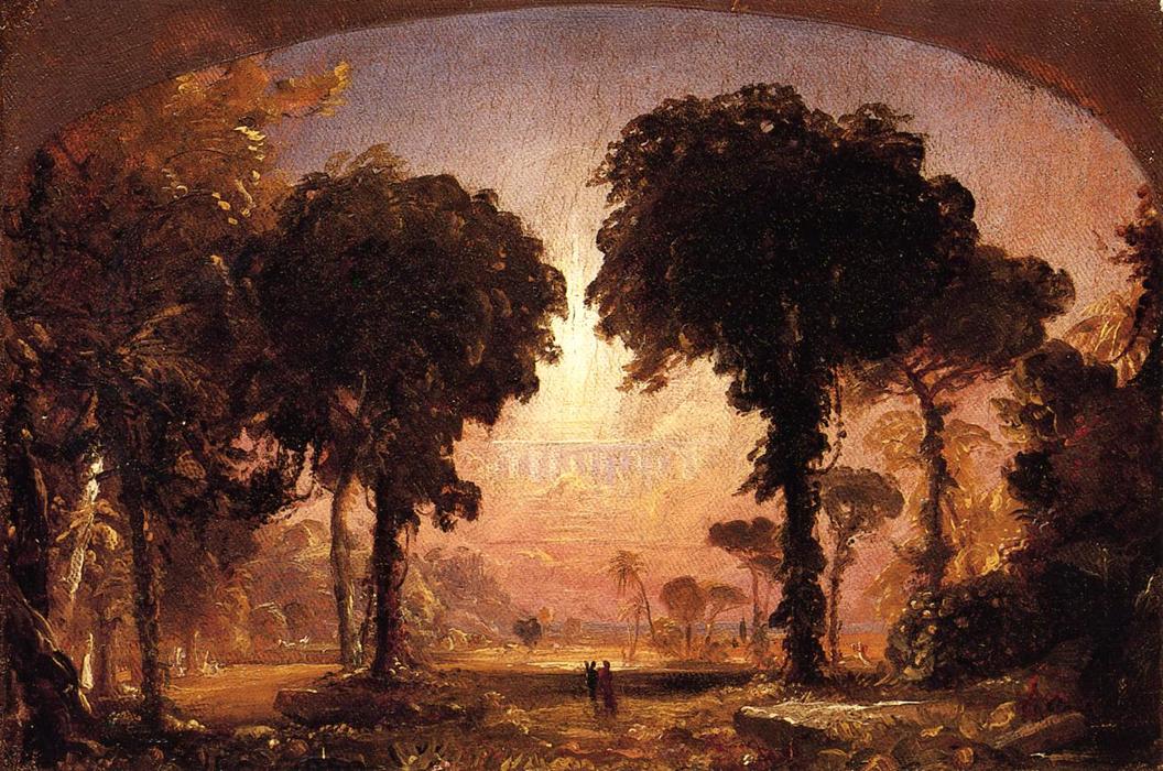 Order Oil Painting Replica Ideal Landscape: Homage to Thomas Cole, 1850 by Jasper Francis Cropsey (1823-1900, United States) | ArtsDot.com