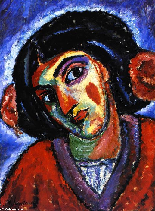 Order Paintings Reproductions Inclined Head of a Woman, 1912 by Alexej Georgewitsch Von Jawlensky (1864-1941, Russia) | ArtsDot.com