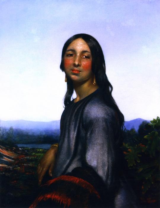 Order Oil Painting Replica Indian Girl, 1839 by James Edward Freeman (1808-1884, Canada) | ArtsDot.com