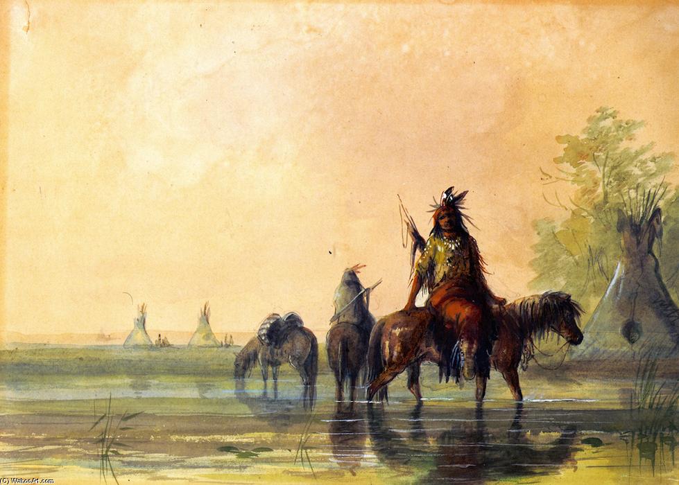 Buy Museum Art Reproductions Indian Village by Alfred Jacob Miller (1810-1874, United States) | ArtsDot.com