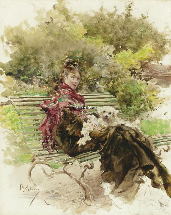 Order Oil Painting Replica In the park by Giovanni Boldini (1842-1931, Italy) | ArtsDot.com