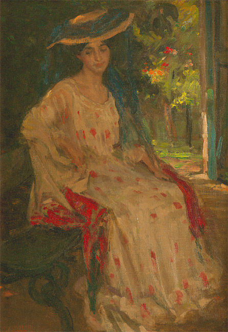 Order Paintings Reproductions In the Shade (also known as The Garden Bench), 1912 by Henry Salem Hubbell (1870-1949) | ArtsDot.com