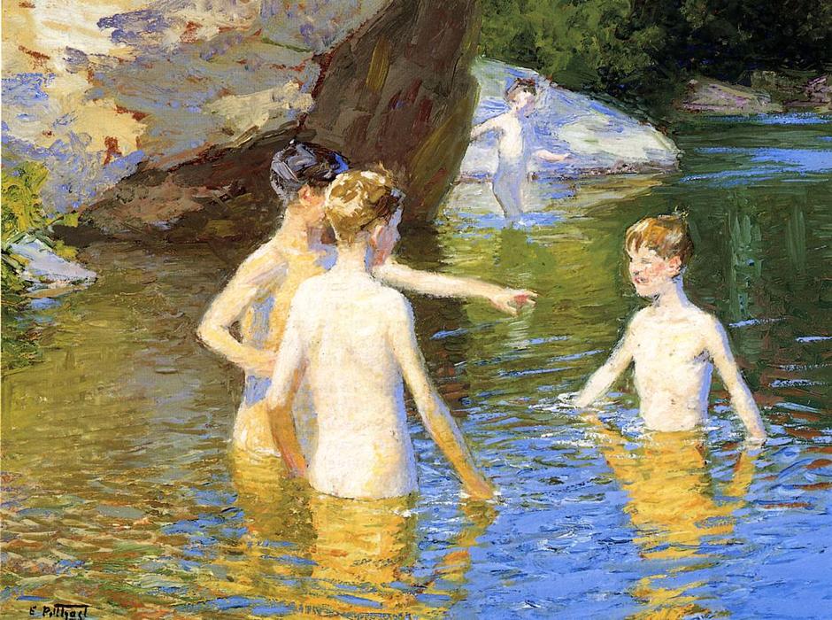 Order Oil Painting Replica In the Summertime by Edward Henry Potthast (1857-1927, United States) | ArtsDot.com