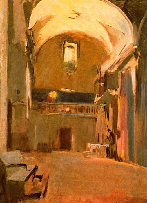 Order Oil Painting Replica Interior de iglesia by Joaquin Mir Trinxet (1873-1940, Spain) | ArtsDot.com