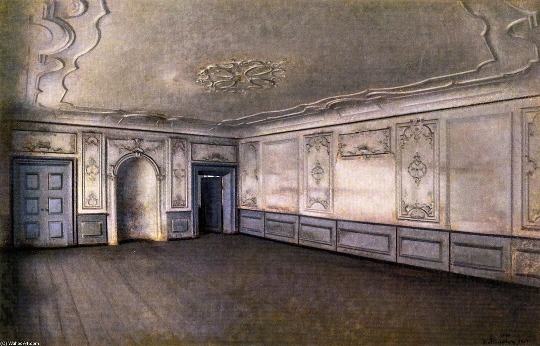 Order Art Reproductions Interior of the Great Hall in Lindegaarden, 1909 by Vilhelm (Hammershøi)Hammershoi (1864-1916, Denmark) | ArtsDot.com