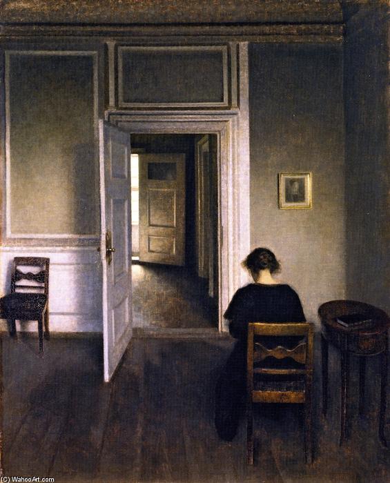 顺序 畫複製 Interior, Strandgade 30, 1908 通过 Vilhelm (Hammershøi)Hammershoi (1864-1916, Denmark) | ArtsDot.com