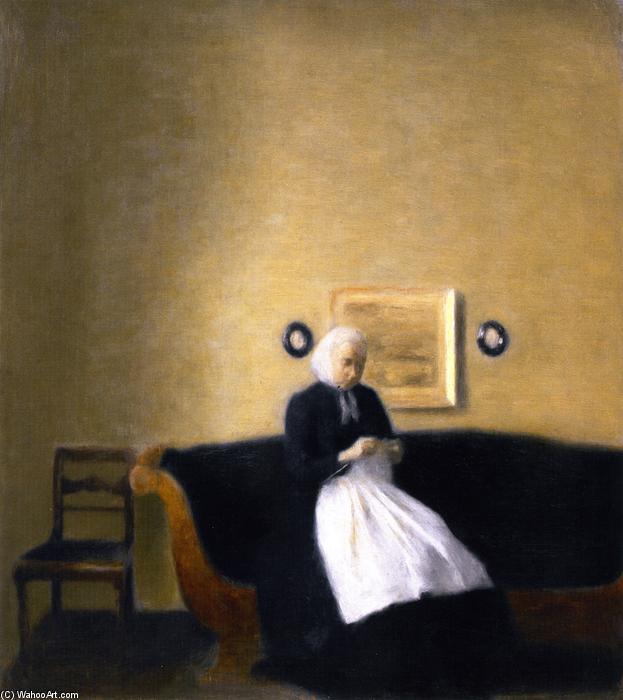 Buy Museum Art Reproductions Interior with the Artist`s Mother and Sister, 1889 by Vilhelm (Hammershøi)Hammershoi (1864-1916, Denmark) | ArtsDot.com