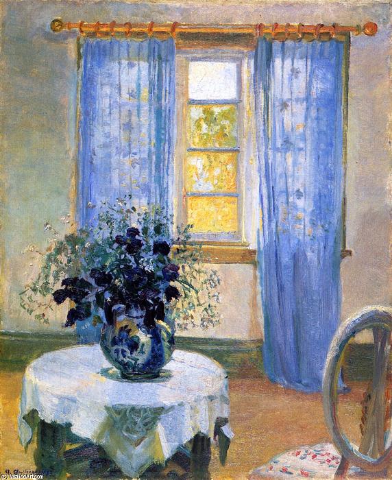 Order Paintings Reproductions Interior with Clematis, 1913 by Anna Kirstine Ancher (1859-1935, Denmark) | ArtsDot.com