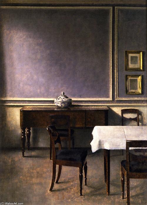 Order Oil Painting Replica Interior with Punchbowl, 1904 by Vilhelm (Hammershøi)Hammershoi (1864-1916, Denmark) | ArtsDot.com