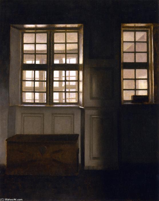 Order Paintings Reproductions Interior with a View of an Exterior Gallery, 1903 by Vilhelm (Hammershøi)Hammershoi (1864-1916, Denmark) | ArtsDot.com