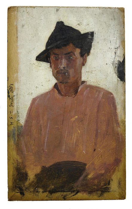 Buy Museum Art Reproductions Italian man with hat by Henry Scott Tuke (1858-1929, United Kingdom) | ArtsDot.com
