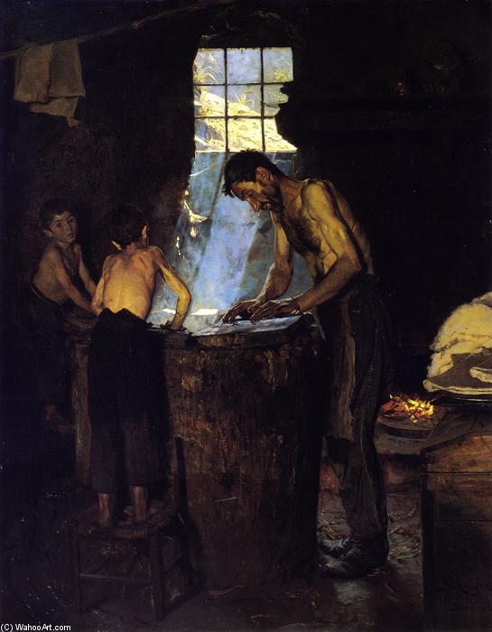 Order Paintings Reproductions Italian Village Hatters, 1880 by Peder Severin Kroyer (1851-1909, Norway) | ArtsDot.com