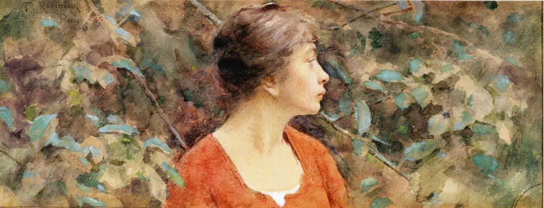 Buy Museum Art Reproductions Lady in Red, 1885 by Theodore Robinson (1852-1896, United States) | ArtsDot.com