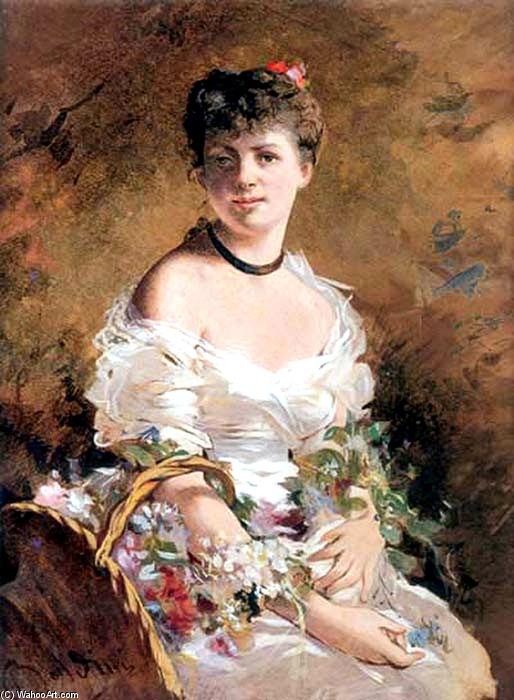 Order Paintings Reproductions Lady with Flowers by Giovanni Boldini (1842-1931, Italy) | ArtsDot.com