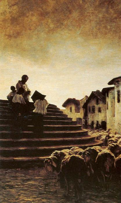 Order Artwork Replica La benedizione delle pecore, 1884 by Giovanni Segantini (1858-1899, Austria) | ArtsDot.com