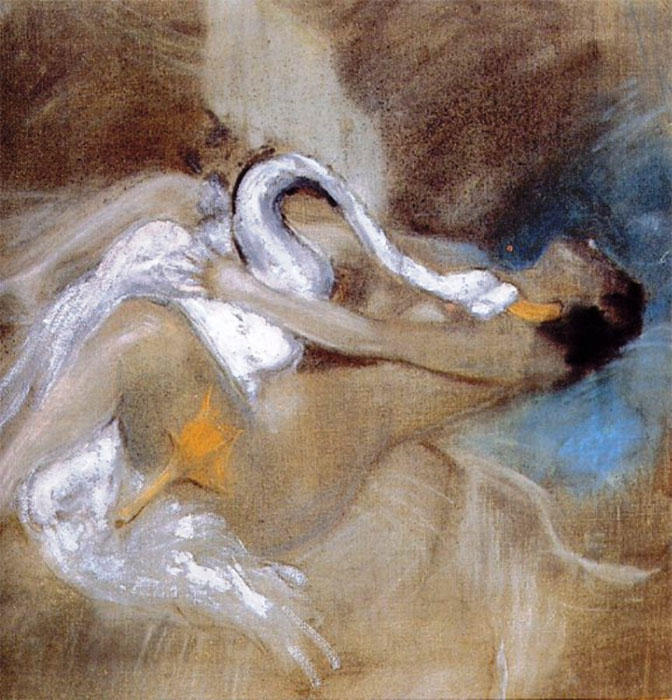 Order Art Reproductions Leda with Swan by Giovanni Boldini (1842-1931, Italy) | ArtsDot.com