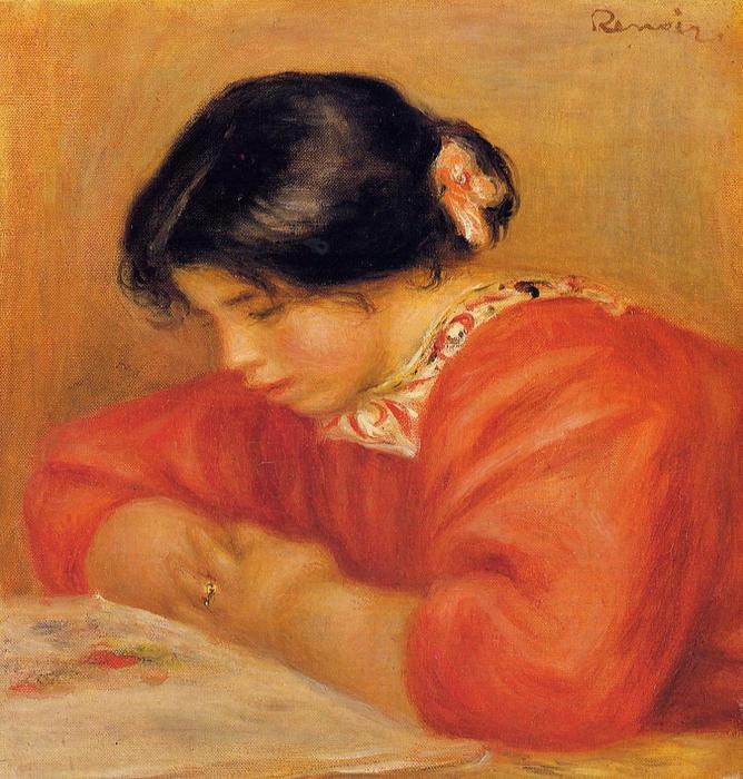 Order Oil Painting Replica Leontine Reading, 1909 by Pierre-Auguste Renoir (1841-1919, France) | ArtsDot.com