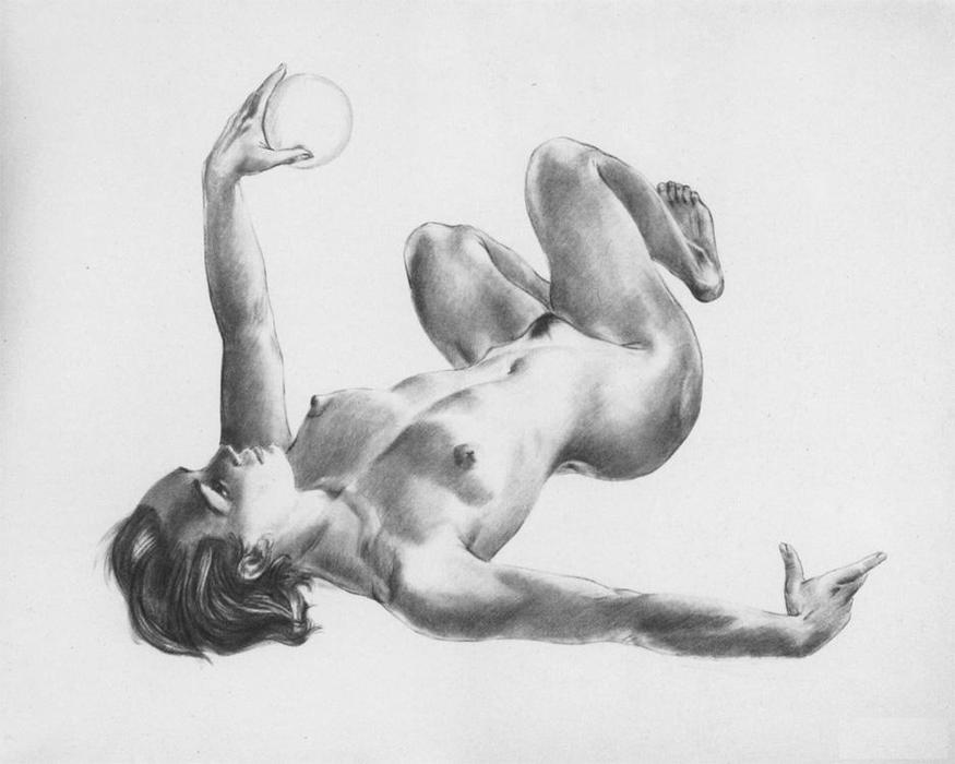 Buy Museum Art Reproductions Lying with the ball, 1954 by Aleksandr Deyneka (Inspired By) (1899-1969, Russia) | ArtsDot.com