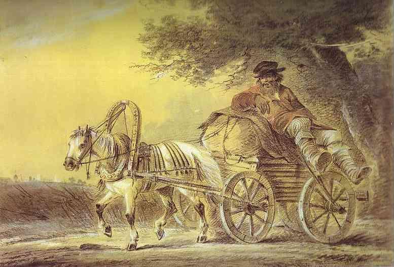 Order Oil Painting Replica Peasant in a Cart, 1812 by Alexander Orlowski (1777-1832, Poland) | ArtsDot.com