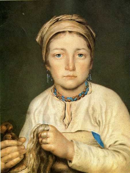 Order Paintings Reproductions A Peasant Woman, Combing Flax (Anisia), 1822 by Alexey Venetsianov | ArtsDot.com